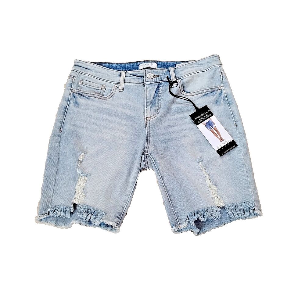 SOFIA VERGARA size 2 Gabriella Light Wash Stretchy Mid-Rise Bermuda Shorts NEW